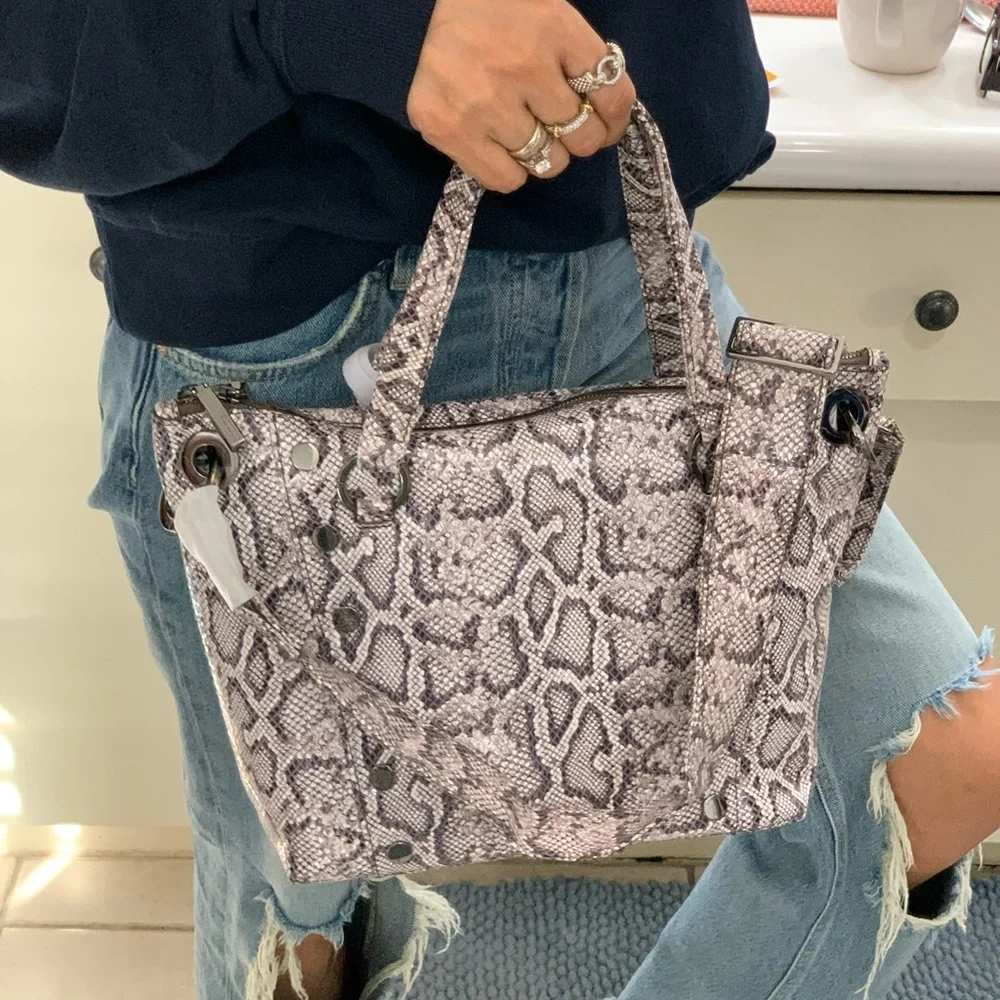 Hammitt Daniel Snake Skin Black/White Bag Size Medium